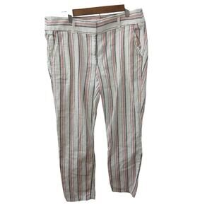 Loft Multi Color Stripes Cotton Pants w/ Pockets & Belt Loops 10